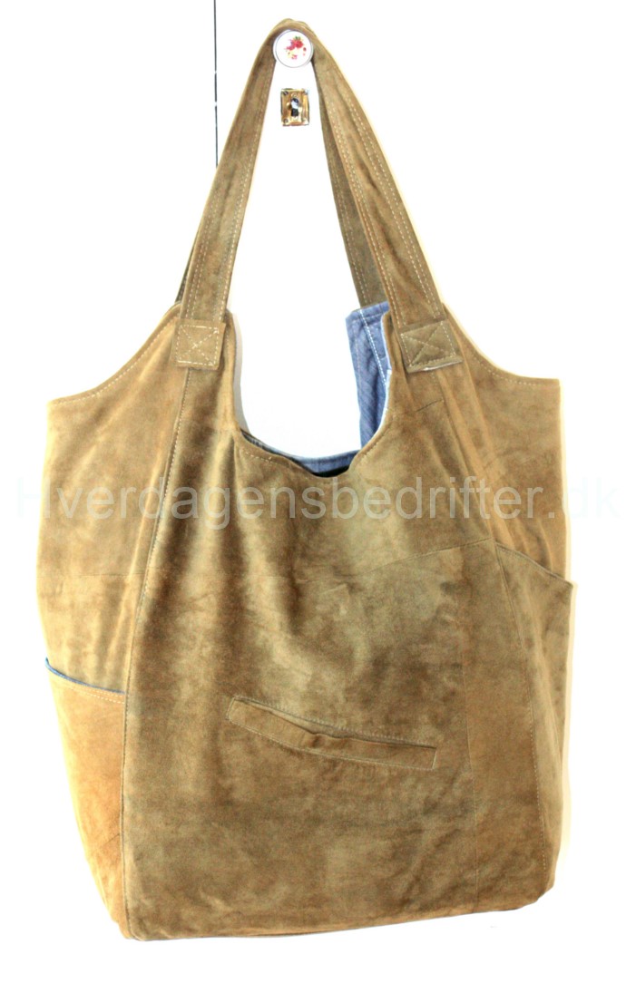 blød ruskind shopper med denim for 2