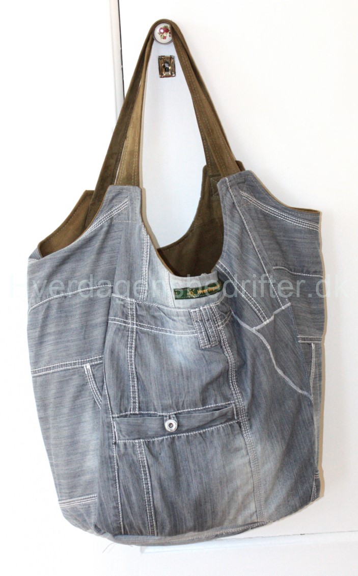 blød ruskind shopper med denim for 4