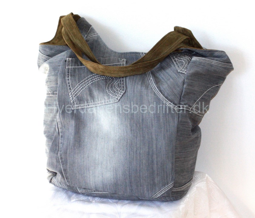 blød ruskind shopper med denim for 5