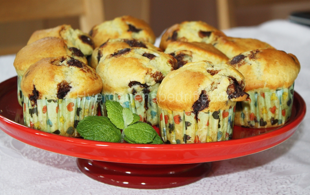 Pebermynte og chokolade muffins